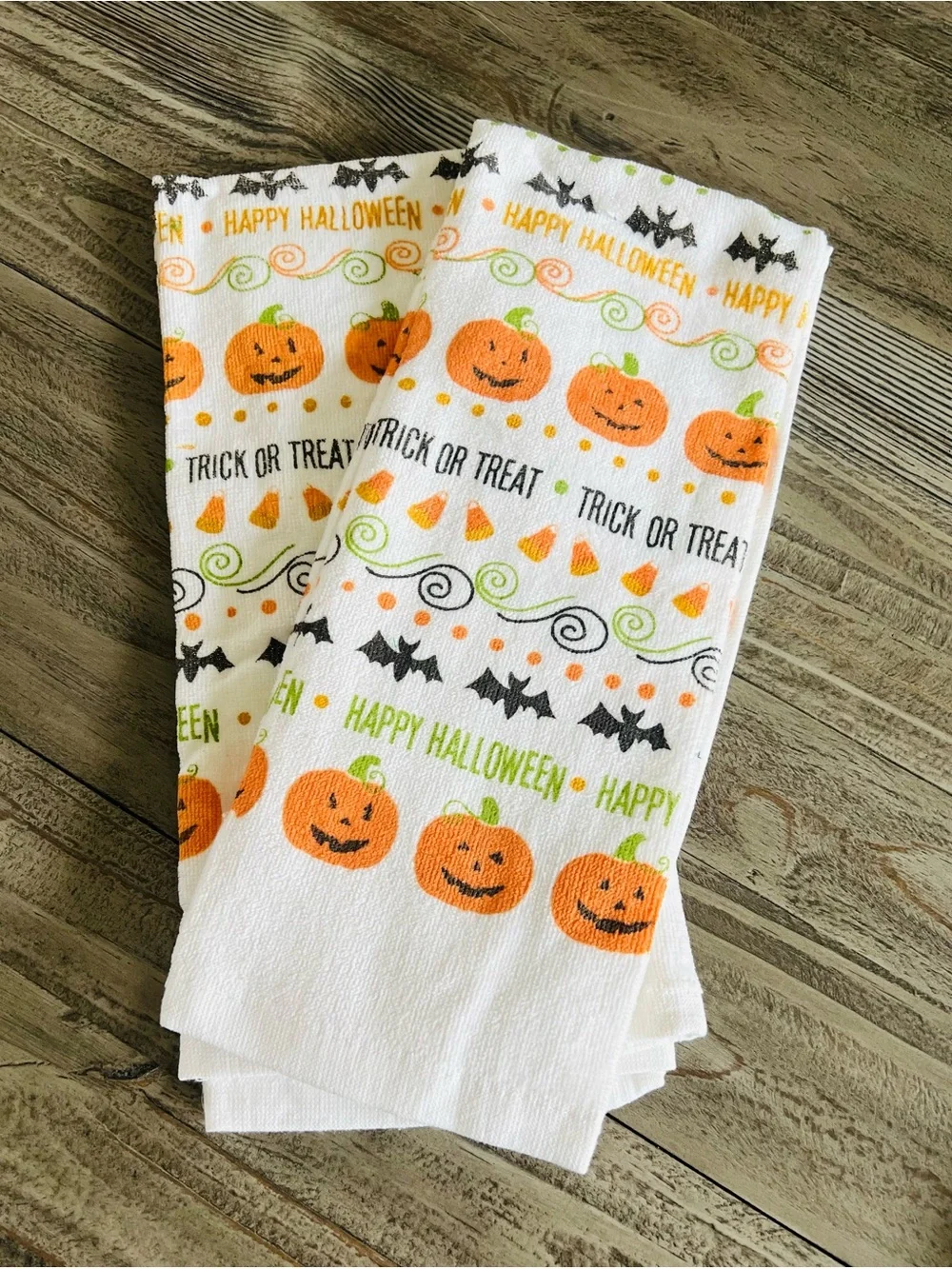 Retro Happy Halloween Kitchen Towels | Set of 2